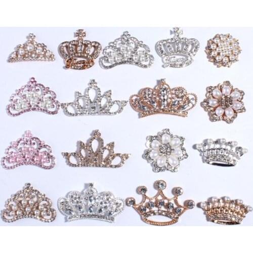 Crown Metal Alloy Buttons Snap Buttons for Phone Case Decoration DIY Materials Wedding Decoration Bag Buttons