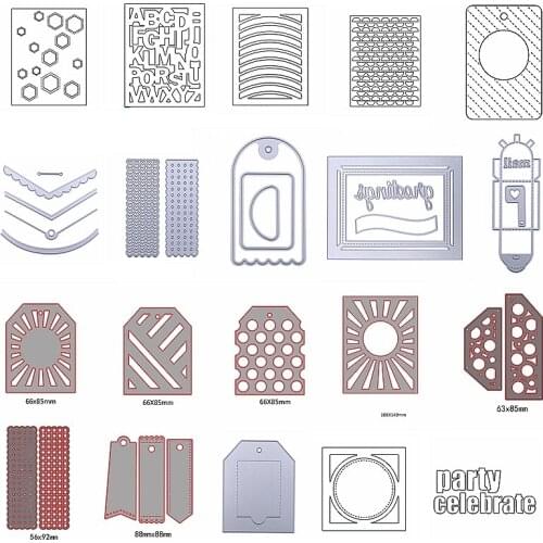 Round Sun Square Frame A-Z Alphabet Party Celebrate Sentence Hollowed Metal Cutting Dies Make Funny Cards Scrapbook New Stencils