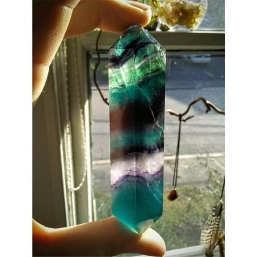 Hot sale 100% rainbow Natural fluorite crystal gemstone point reiki healing crystal as gift for girlfriend