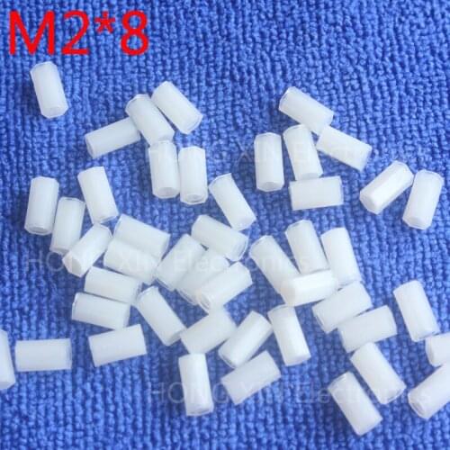 M2*8 1pcs White nylon Standoff Spacer Standard M2 Female-Female 8mm Standoff Kit Repair parts High Quality
