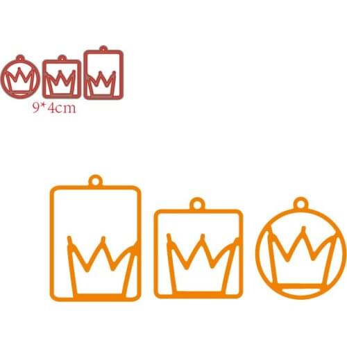 MISS VINTAGE Crown Tag Set Metal Cutting Dies Scrapbooking Stencil Die Cuts Card Making DIY Craft Embossing New Die For 2021