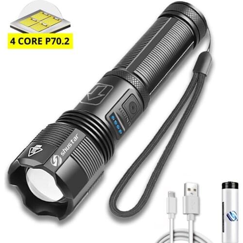 XHP50/XHP70 Powerful LED Flashlight 5Modes Tactical Torch USB Rechargeable 18650 Battery Waterproof Ultra Bright Lantern Camping
