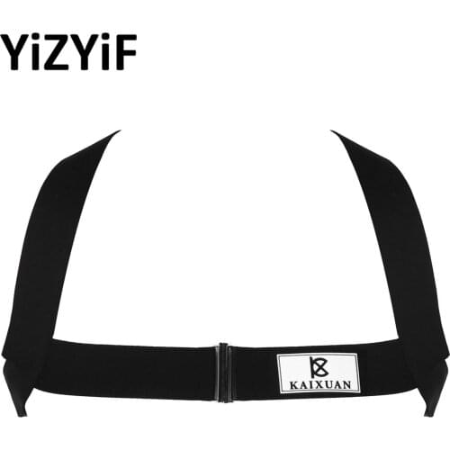 Mens Custom Harness Shoulder Strap Muscles Protector Black Adjustable Club Wear Costume