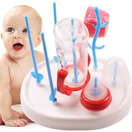 Non-toxic Baby Milk Bottle Drying Rack Wheat Straw Draining Cup Dryer Foldable Holder Tray Storage Rack Kitchen storage shelf