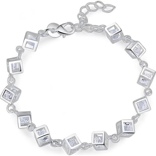 New Beautiful fashion Elegant women gift silver color charm Bringht crystal Bracelet Good quality Gorgeous jewelry H241