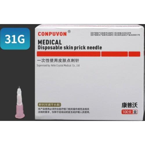 31G 4mm adjustable small needle disposable 31G medical micro-plastic injection cosmetic sterile needle surgical tool