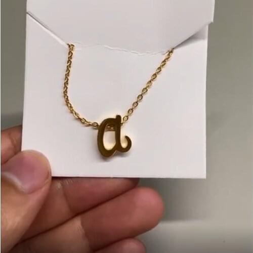 26 Initial A-Z Letter Necklaces Small Letter Necklace Stainless Steel Gold Plating Pendant Temperament Woman Birthday Jewelry