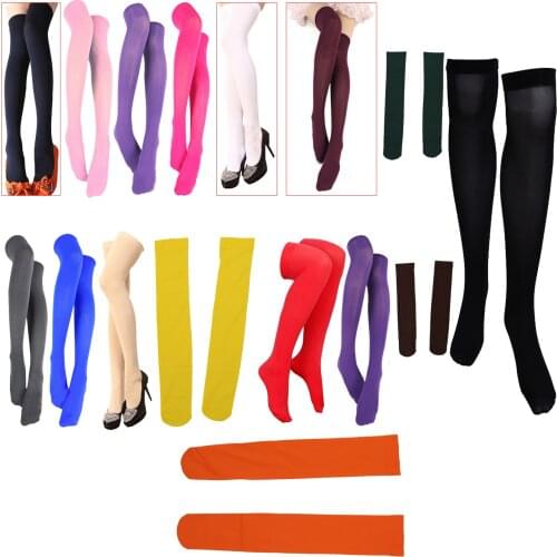 Pair of Fashionable Simple Design Solid Color Overknee Stockings For Women