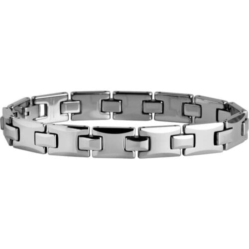 Present For man Polished Shiny Tungsten Carbide Beveled Bracelet /TUBR0039L