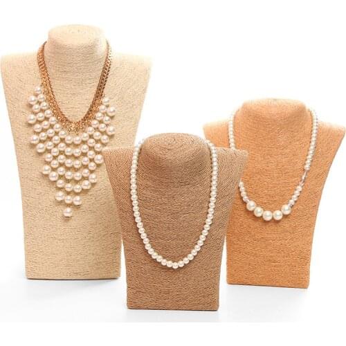 Hemp Rope Bust Jewelry Holder Necklace Stand Display Jewelry Holder Organizer Necklace Display Stand sieraden houder