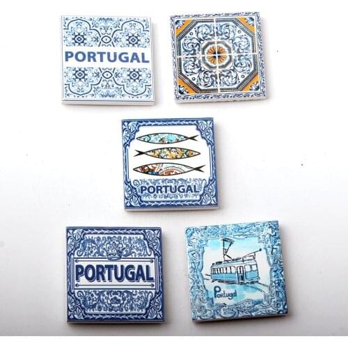 Portugal Marble Tourist Souvenir Resin Fridge Magnet Stickers Craft Gifts Home Decoration Accessories