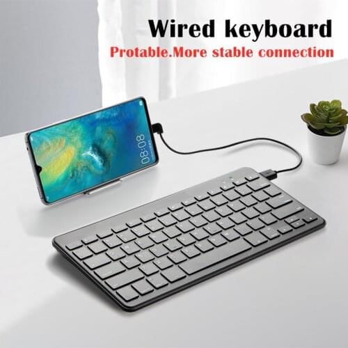 USB C Wired keyboard For Huawei P40 Pro Mate Xs 30 20 nova 3 mobile phone Type c Wired Protable Holder Ultra-Thin Quiet keyboard