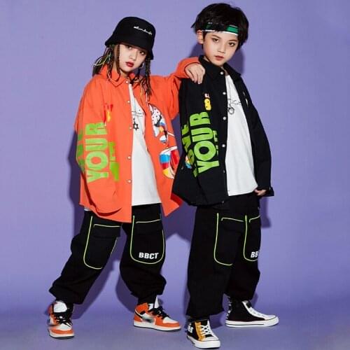 2020 Hip Hop Clothing Loose Casual Shirt Black Hiphop Pants Modern Ballroom Street Dance Wear Jazz Performance Costume BL5140