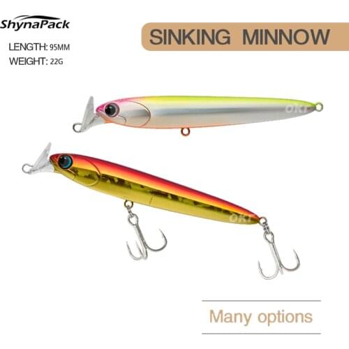 Fishing Lure 95mm 22g 9colors Sinking Water Minnow Lure Artifical Hard Bait Crank Pencil Wobblers Crank Bait Trout Lure Jerkbait