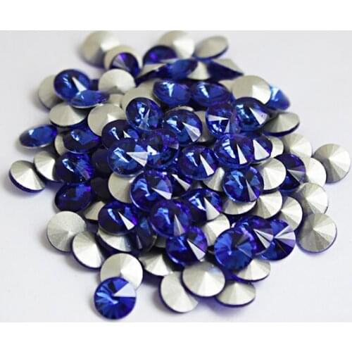 Sapphire Crystal Rhinestone Strass Non Hotfix Rhinestones 6mm 10pcs Round Crystals DIY 3D Nail Art Gems decoration