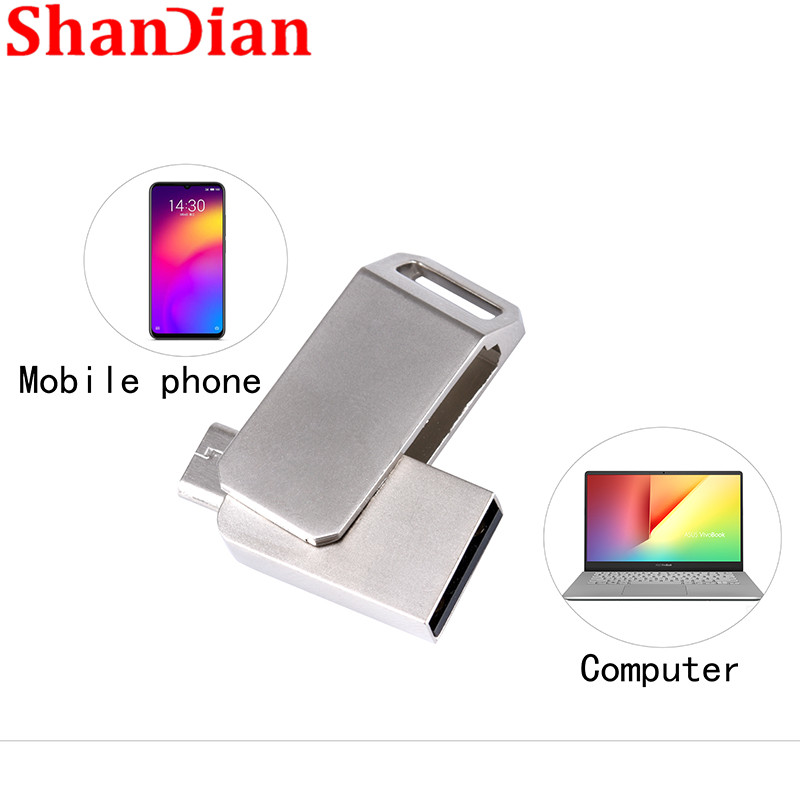 SHANDIAN Multifunctional USB Flash Drive 128gb 64gb cle usb stick 32gb 16gb pen drive 8gb 4gb usb 2.0 Pen Drive for android