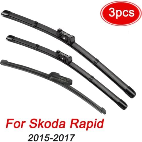 MIDOON Wiper Front Rear Wiper Blades Set For Skoda Rapid 2012 - 2016 Windscreen For Fabia Combi Wagon 2015 - 2017 24"16"16"