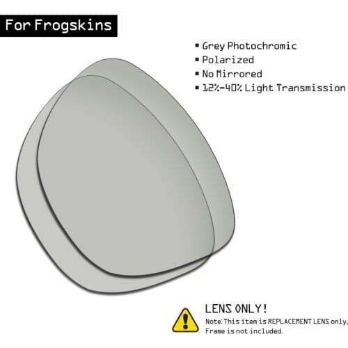 SmartVLT Polarized Sunglasses Replacement Lenses for Oakley Frogskins - Grey Photochromic