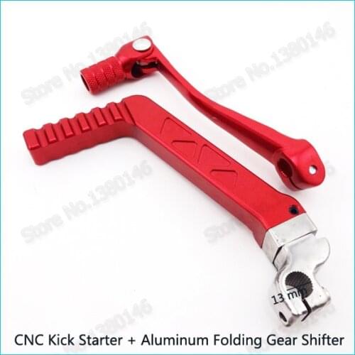 CNC Kick Start Starter Lever Aluminum Folding Gear Shifter Shift Lever For 50cc 110cc 125cc Chinese Pit Pro Dirt Bike