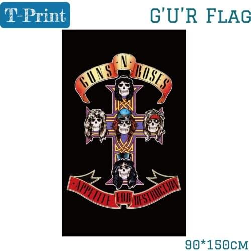 Old School Guns And Roses Band Dark Souls Hanging Flags Posters For Bar Home Bedroom Wall Decor 150*90cm 3*5ft