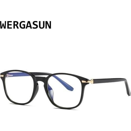 WERGASUN Womens Vintage UV400 Spectacle Square Glasses Frame Computer Gaming Clear Lens Anti-UV Anti Blue Light Rivet Eyeglasses