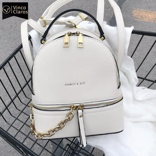 Fashion Mini Backpack Leather Luxury Brand Small Cute Back Pack Women Designer Chain Bagpack for Girls Travel Mochila Para Mujer