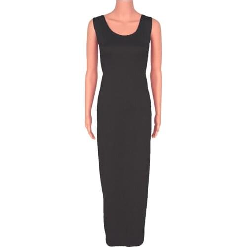 Spandex Woman Dress Party Solid Color Sexy Vest Long Skirt Fashion Comfortable