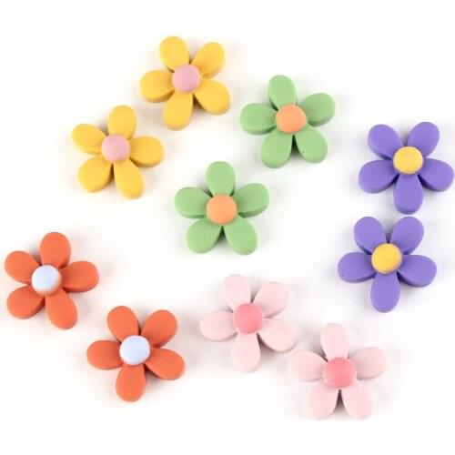 10pcs 19MM 26MM Mixed Resin kawaii flatback cabochon flower charms pendant diy jewelry making for bracelet earrings necklace