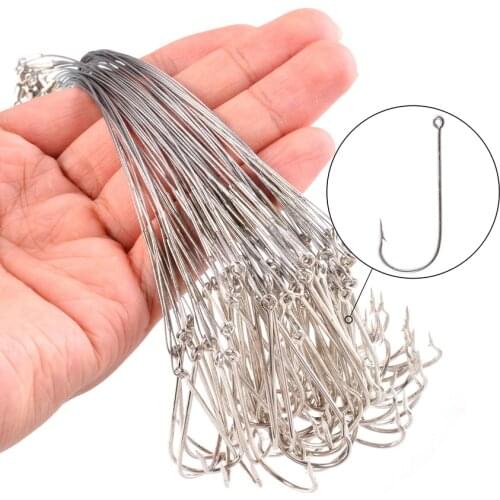 10pcs Steel Wire Leader with Swivel Anti-bite Fishing Line 15/22.5cm Fishing Accessories Pike Bass Olta Leadcore Leash with hook