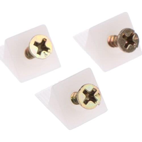 20Pcs/Lot 45 Degree Angle Plastic Corner Bracket Block For Furniture Closet Back Panel w/ Screws 15*13*9.3mm