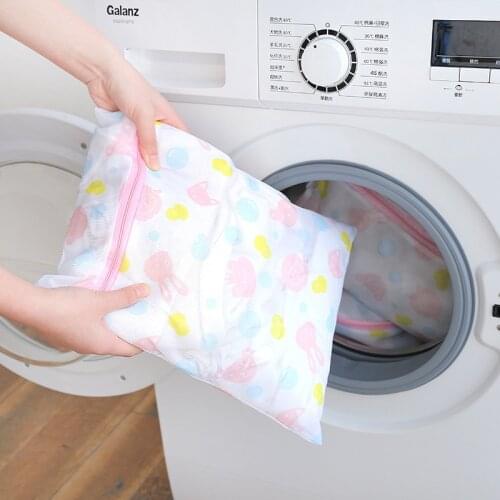3Sizes Clothes Washing Machine Laundry Bra Aid Lingerie Mesh Net Wash Bag Pouch Basket femme Cartonprinting classification wash