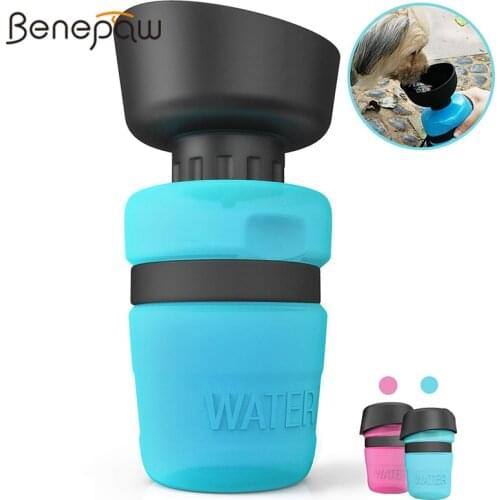 Benepaw Large Capacity Portable Dog Water Bottle Foldable Lightweight Food Grade Travel Pet Drinking Dispenser 520ml/17.5oz