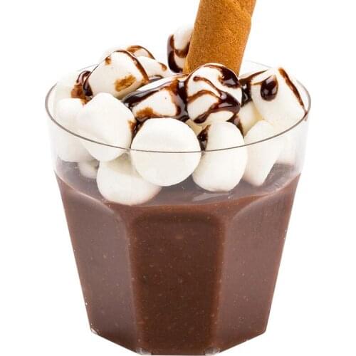 Free Shipping Party Supplies, Disposable Plastic Tableware, 48*45mm/50ml Transparent Vintage Glass Mini Dessert Cup, 100/Pack