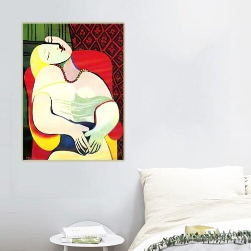 Citon Pablo Picasso《The Dream》Canvas Artwork Oil Painting Abstract Poster Painting Decorative Picture Wall Decor Home Decoration
