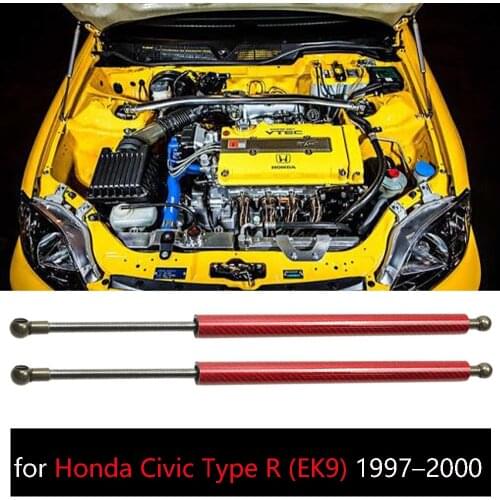For Honda Civic Type R (EK9) 1997–2000 Front Hood Bonnet Damper Modify carbon fiber Gas Struts Shock Lift Supports