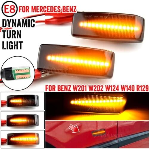 For Mercedes Benz C-Class W201 W202 E-Class W124 S-Class W140 SL-Class R129 LED Car Side Marker Lights Repeater Signal Lights