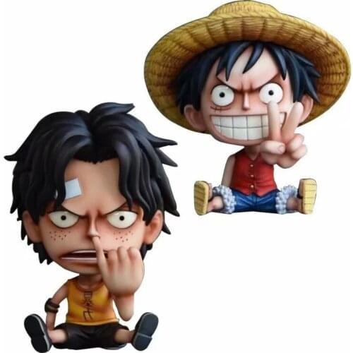NEW hot 10cm Monkey D Luffy ace Rubbing nose Action figure toys doll T30