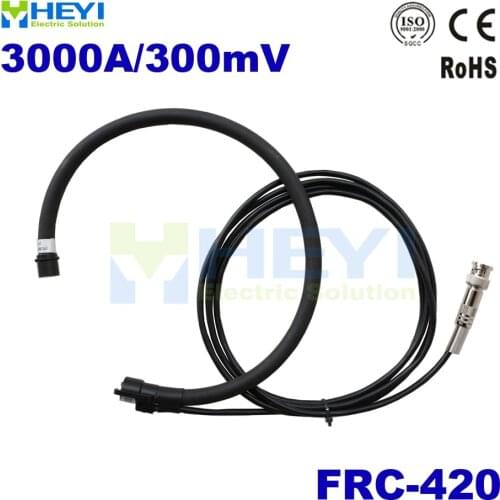 Flexible rogowski probe measuring 1-3000A rogowski coil FRC-420 with oscilloscope connector output 300mV