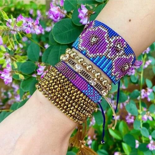 Go2boho Miyuki Bracelets Set Crystal Beaded Pulseras Femme Jewelry Handmade Flower Jewellery Rhinestone Bracelet & Bangles