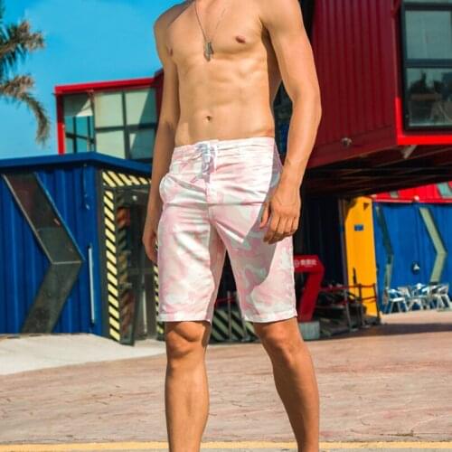 Summer new men sexy swimwear men swimsuit sunga trend print swimwear men swim trunk boxer briefs Five-point beach board short 17