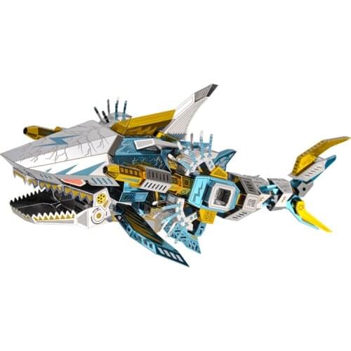 Microworld 3D Metal Puzzle Deep Sea Shark Model kits DIY Laser Cut Assemble Jigsaw Toy GIFT For Audit children