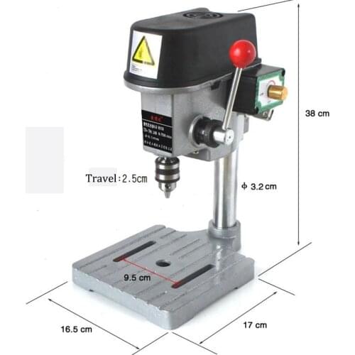 Mini Precision Bench Drill Stand Electric Bench Drilling Machine Drill Chuck Compound Vise Fixture Table Working Milling Lathe