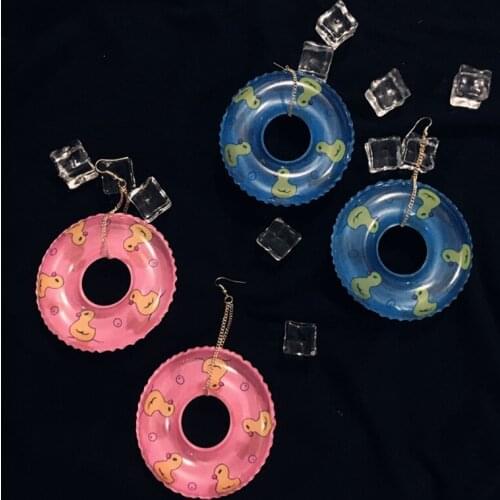 Cool style Temperamental CuteLittle Yellow Duck Swimming Hoop Dangle Earrings Stud Earrings Light Luxury Jewelry T84A