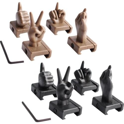 Tactical hunting 4 Pcs Set Personality Novelty Finger Thumb Sights Iron Sights Front and Rear Sets with 20mm mount