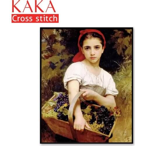 Cross stitch kits,Embroidery needlework sets with printed pattern,11CT-canvas for Home Decor Painting,Portrait Full NCKP029