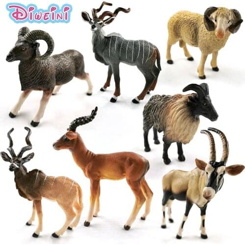 New Himalayan Sheep Antelope Simulation Wildebeest Argali animal model action figure boy girl Gift Educational toys for children