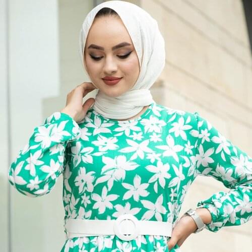 Floral Pattern Dress Turkey Muslim Fashion Hijab Islam Clothing Dubai Istanbulstyles Istanbul 2021