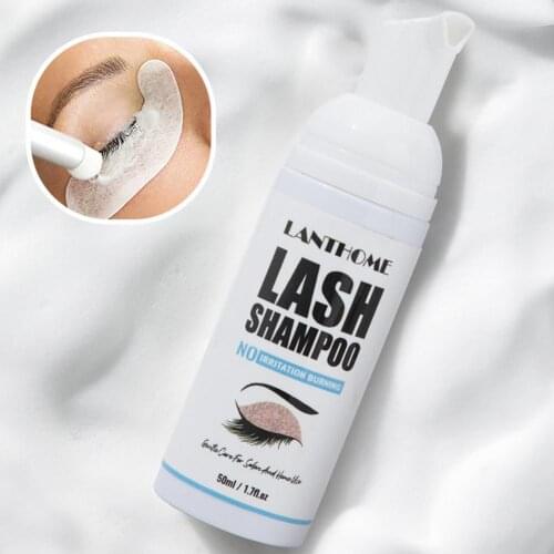 1 Bottles 50Ml Eyelash Cleaner Foam Shampoo Pump Pressure Lash Lift Eyelash Cleaner Foam Cleane Eyelash Extension Lash Shampoo K