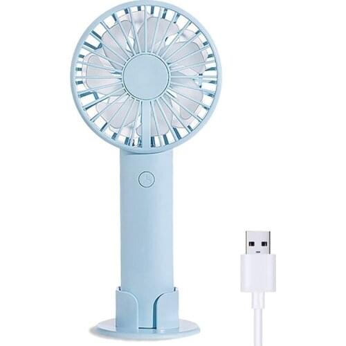 Mini Handheld Rechargeable Personal Portable Usb Fan With 3 Speed Adjustable Colorful Night Light Creative Base For Outdoor Home