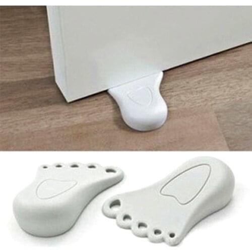 Practical Kid Cute Foot Shape Finger Safety Door Stopper Silicone Home Office Stops Protector Wedge Door Catcher Block